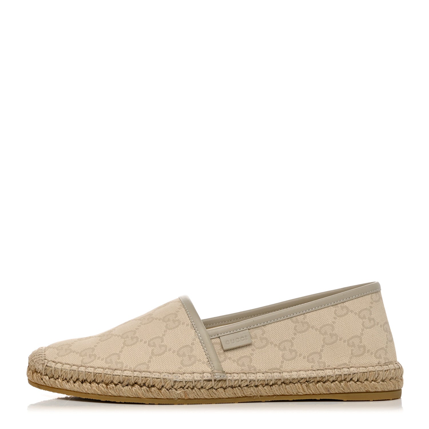 Gucci Washed Cotton Miro Soft Calfskin GG Monogram Espadrilles 39.5 White Mystic White 1 of 9