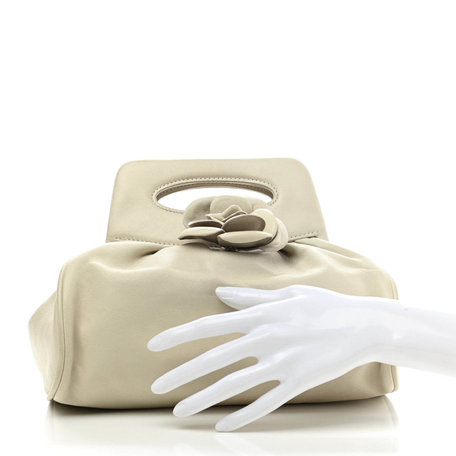 Chanel Lambskin Camellia Handbag White 2 of 11