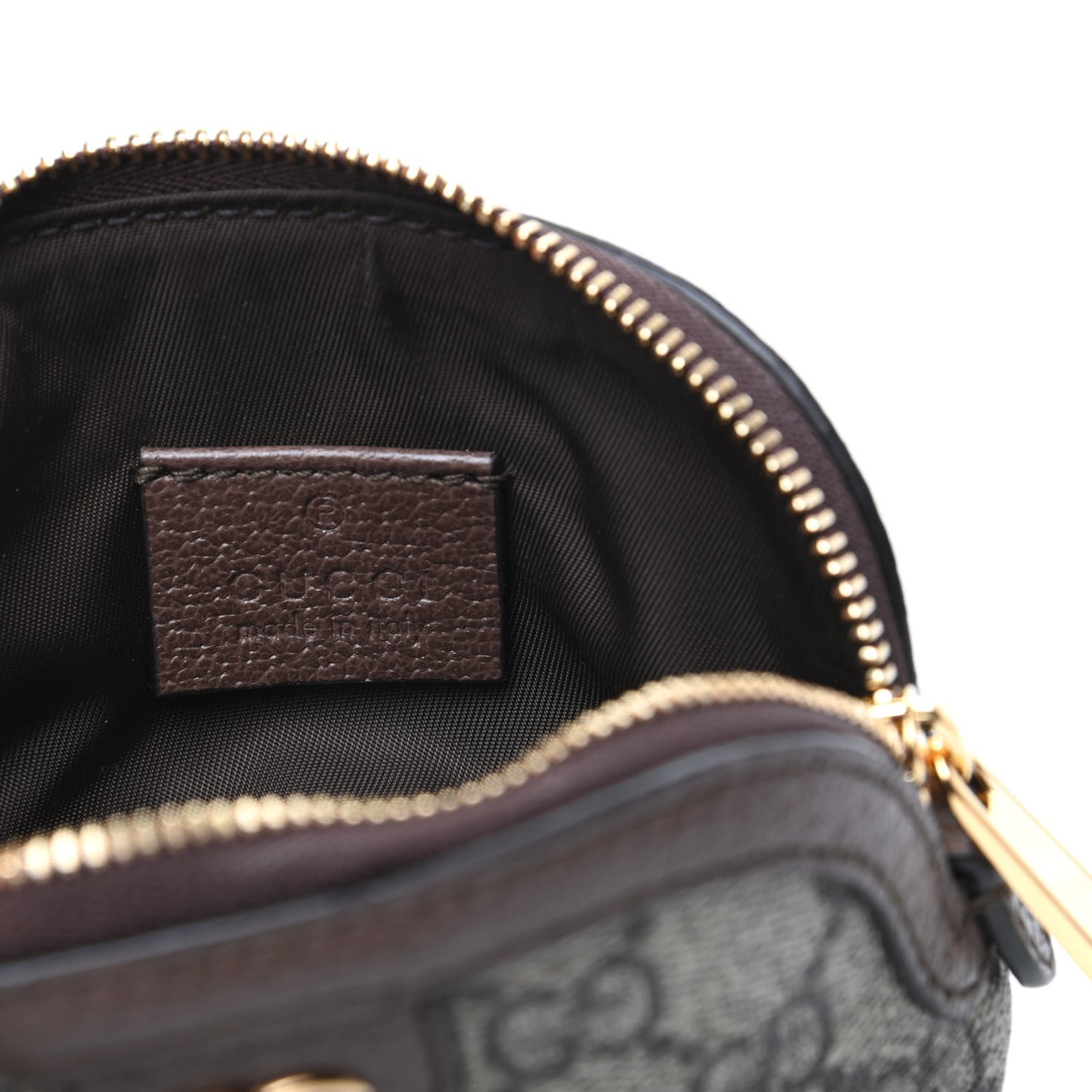 GG Supreme Monogram Web Ophidia Dome Key Pouch Beige New Acero