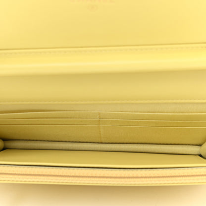 Chanel Caviar Quilted CC Filigree Wallet On Chain WOC Yellow 4 of 9