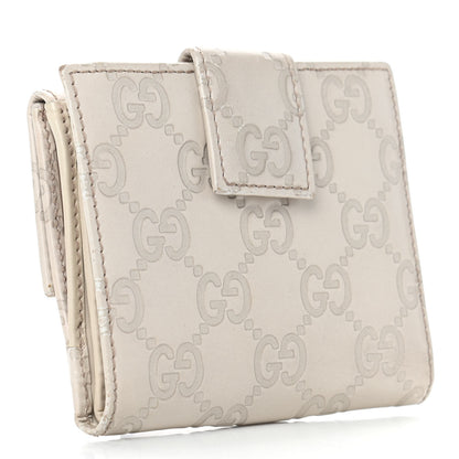 Gucci Guccissima Margaux Calfskin Metal Bar Compact Wallet Mystic White 3 of 8