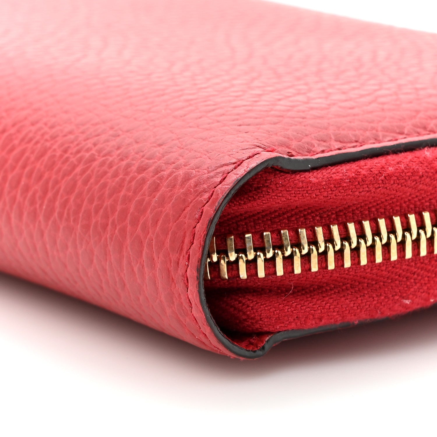 Gucci Dollar Calfskin Medium GG Zip Around Wallet Red 9 of 10
