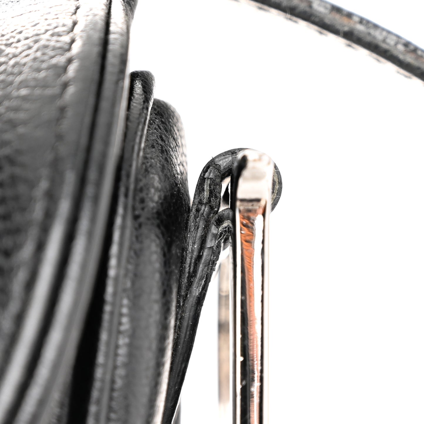 Shiny Goatskin Saddle Bag Black