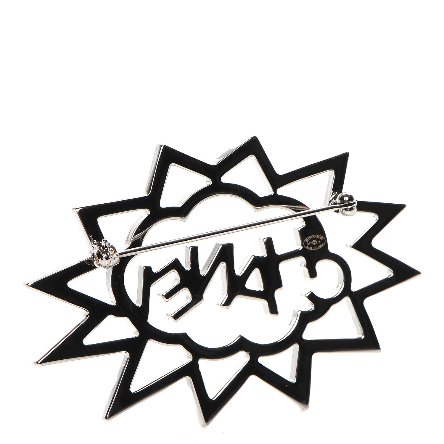 Chanel Ruthenium Crystal CC Brooch Red Yellow 3 of 5