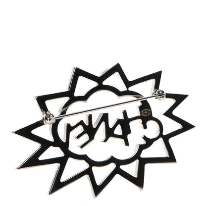 Chanel Ruthenium Crystal CC Brooch Red Yellow 3 of 5