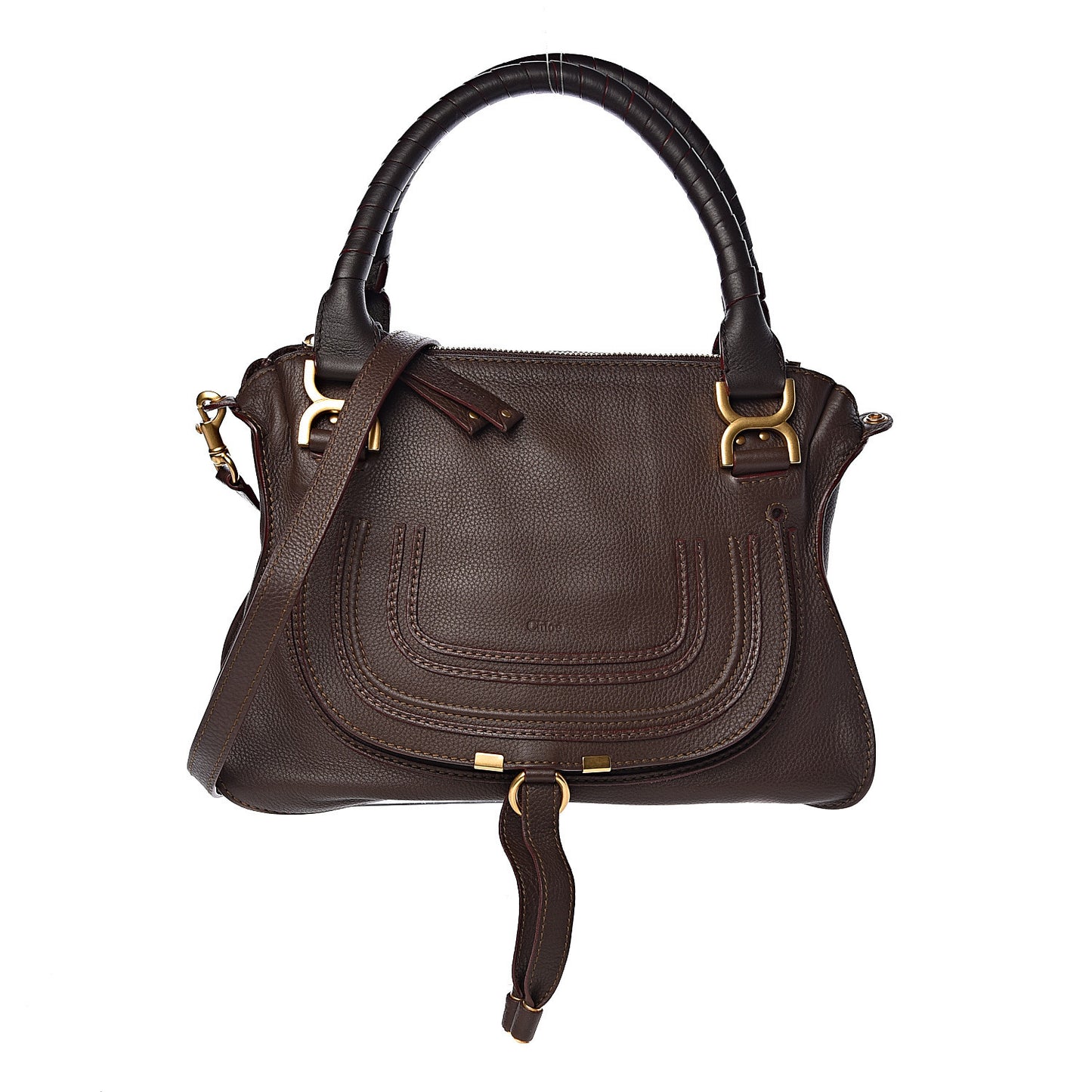 Calfskin Medium Marcie Satchel Truffle