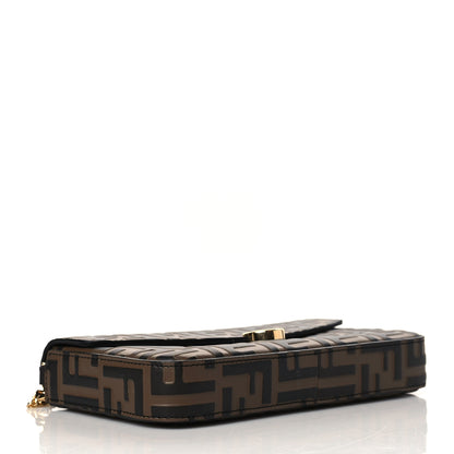 Fendi Vitello Soft F is Fendi Bi-Color FF 1974 Embossed Envelope Wallet On Chain with Pouches Maya Black 5 of 12