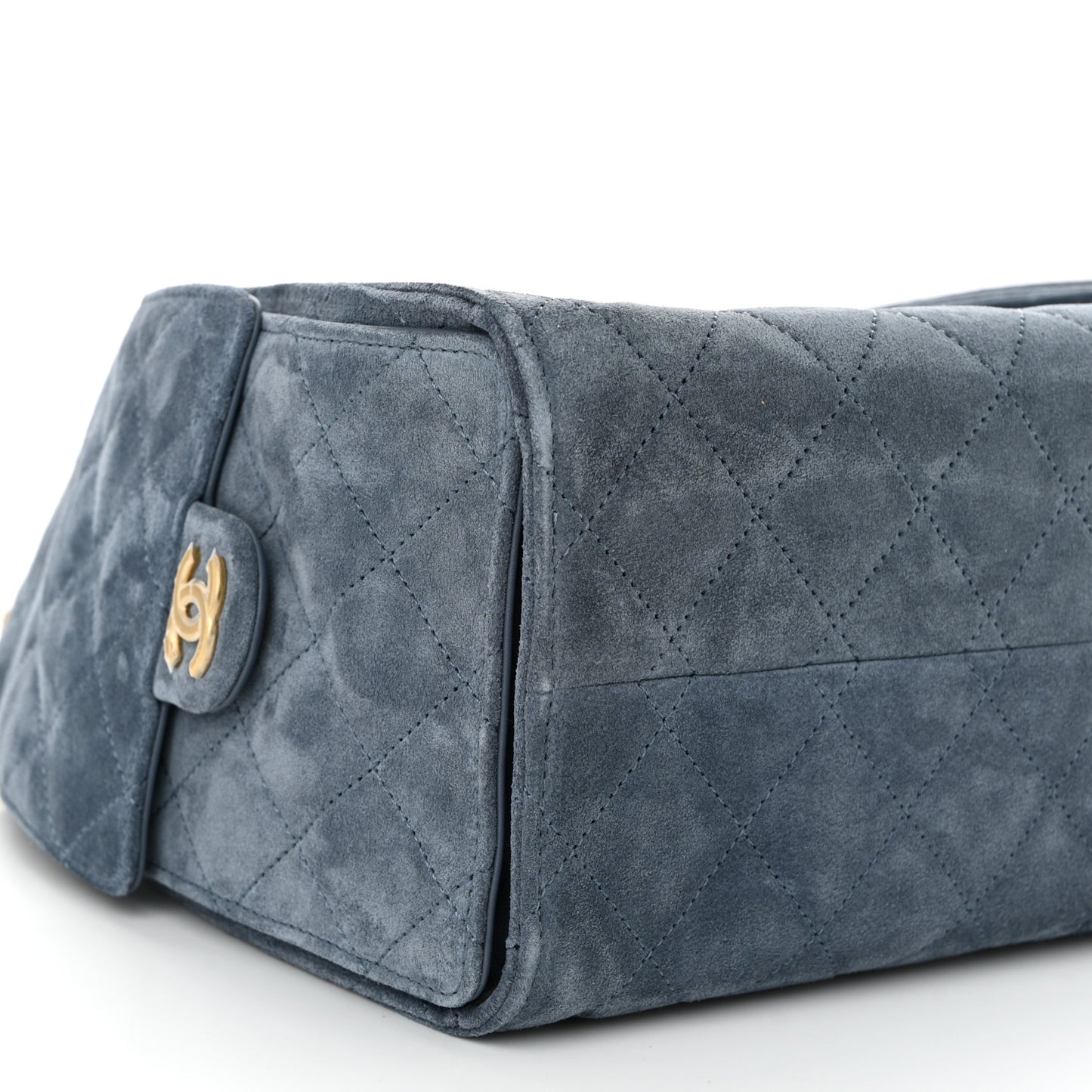 Suede Quilted Small Chanel 25 Handbag Blue