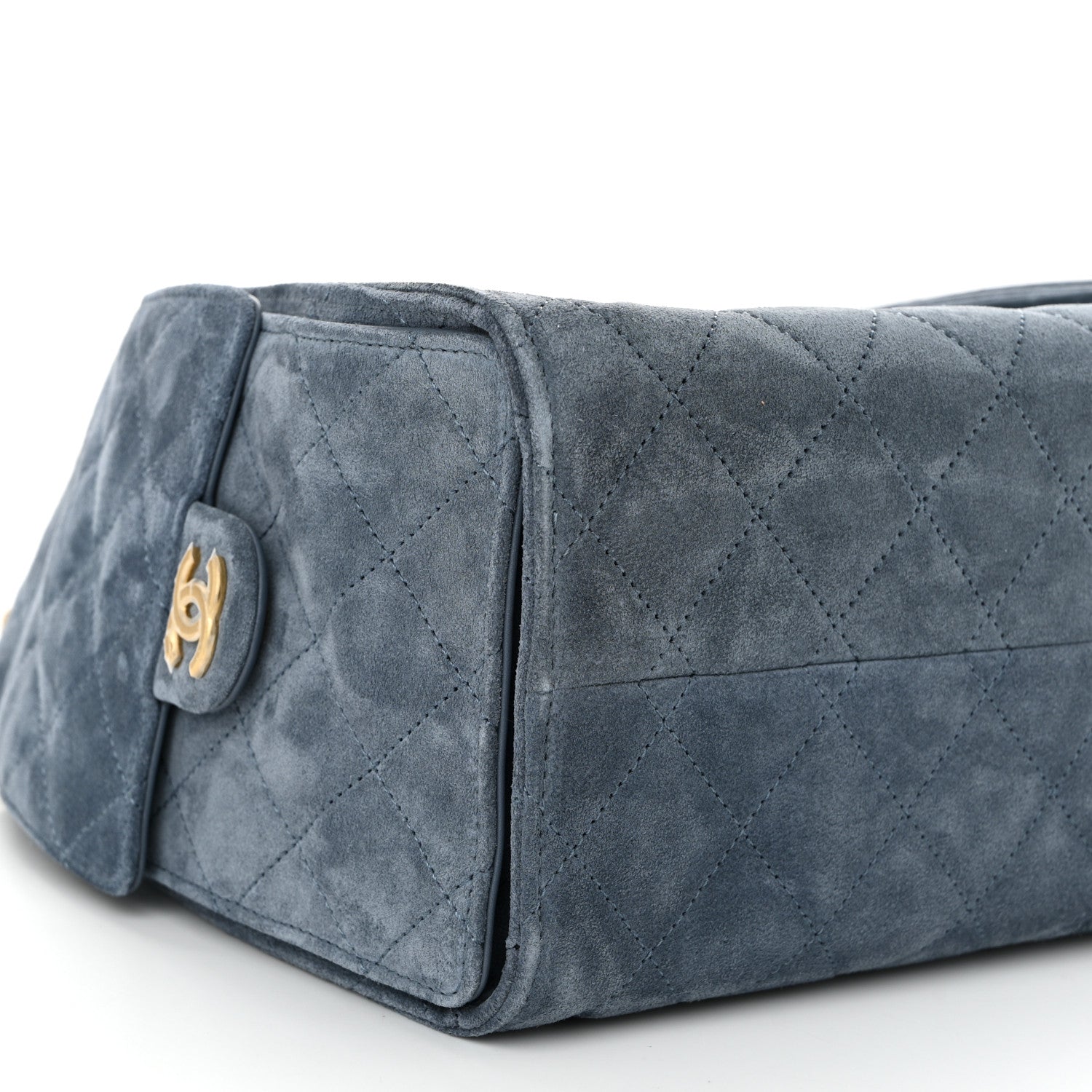 Chanel Suede Quilted Small Chanel 25 Handbag Blue 9 of 11