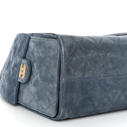 Chanel Suede Quilted Small Chanel 25 Handbag Blue 9 of 11