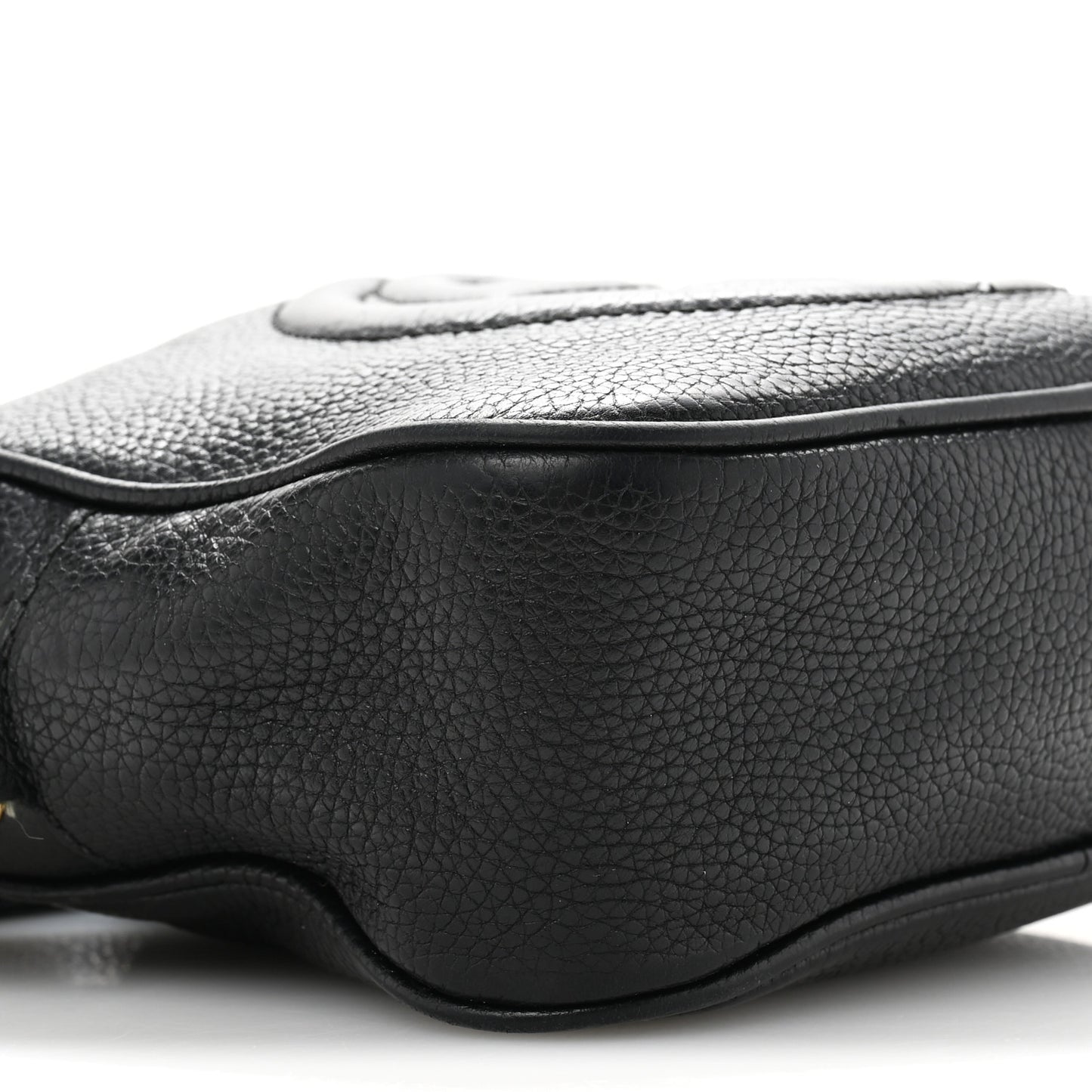 Pebbled Calfskin Small Soho Disco Bag Black