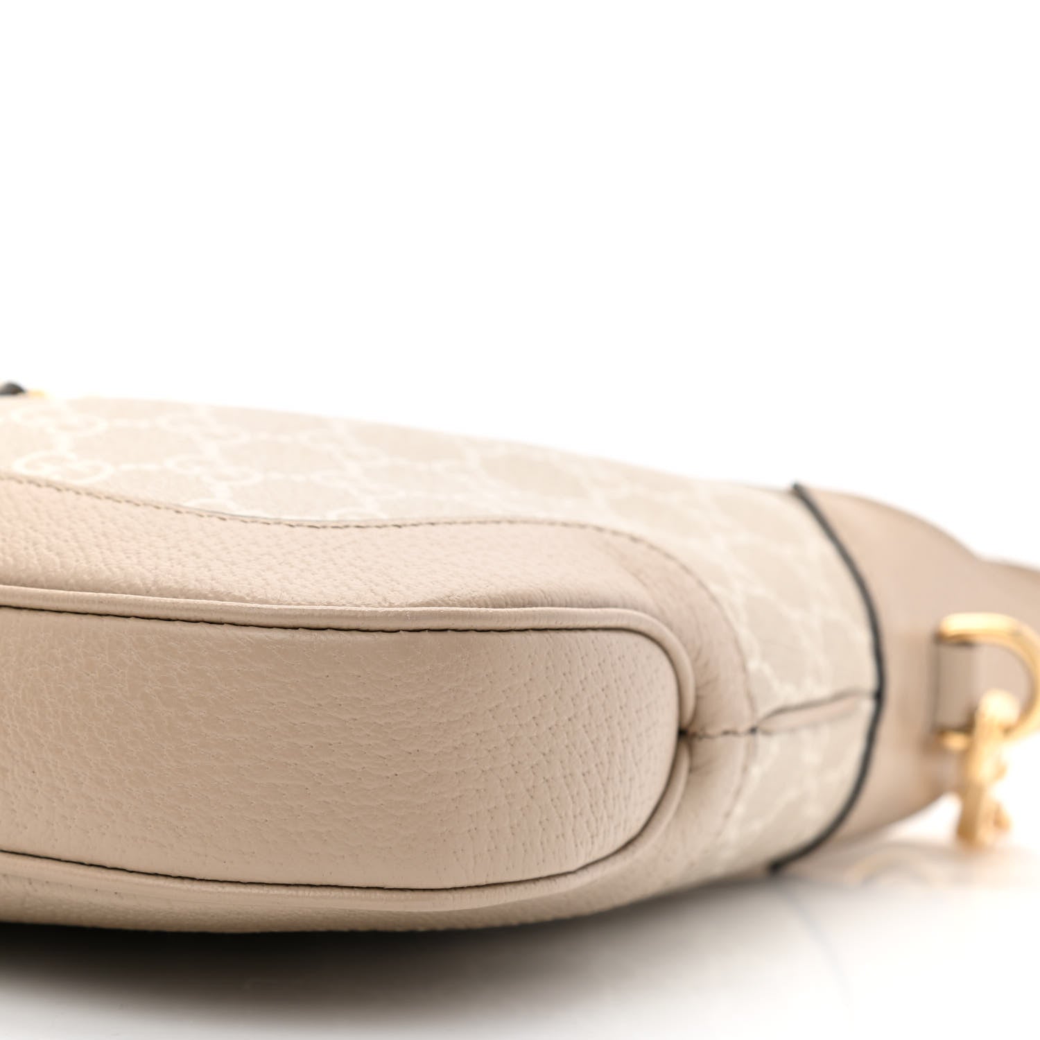 Gucci GG Supreme Monogram Textured Dollar Calfskin Web Small Jackie 1961 Hobo Beige Mystic White Oatmeal 10 of 10