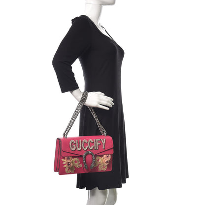 Gucci Pebbled Calfskin Embellished Guccify Small Dionysus Shoulder Bag Rosa 2 of 12