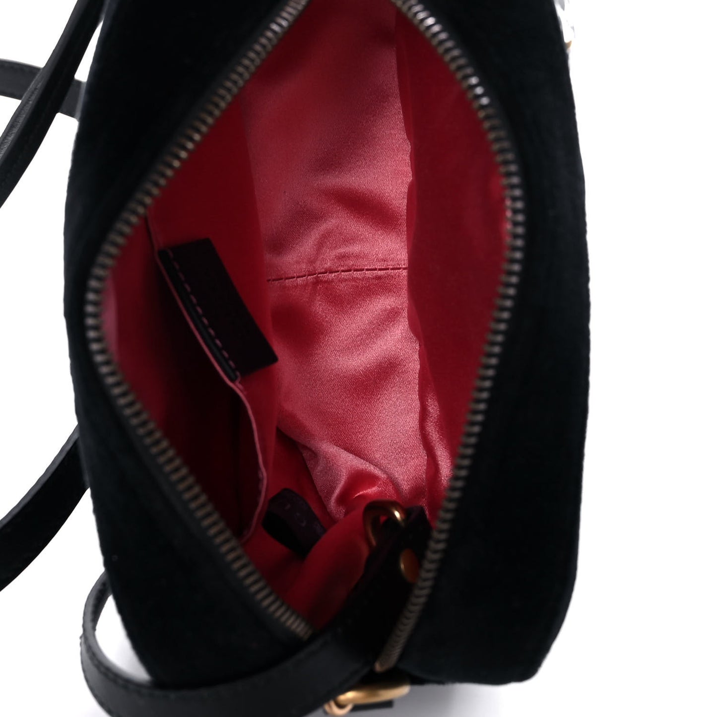 Velvet Matelasse Marquise Crystals Mini GG Marmont Chain Shoulder Bag Black