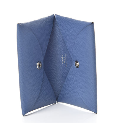 Hermes Epsom Calvi Card Case Bleu Brighton 5 of 8