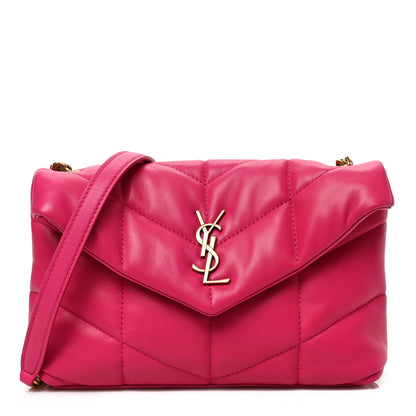 Saint Laurent Lambskin Quilted Toy Loulou Puffer Monogram Chain Satchel Bubblegum 1 of 8