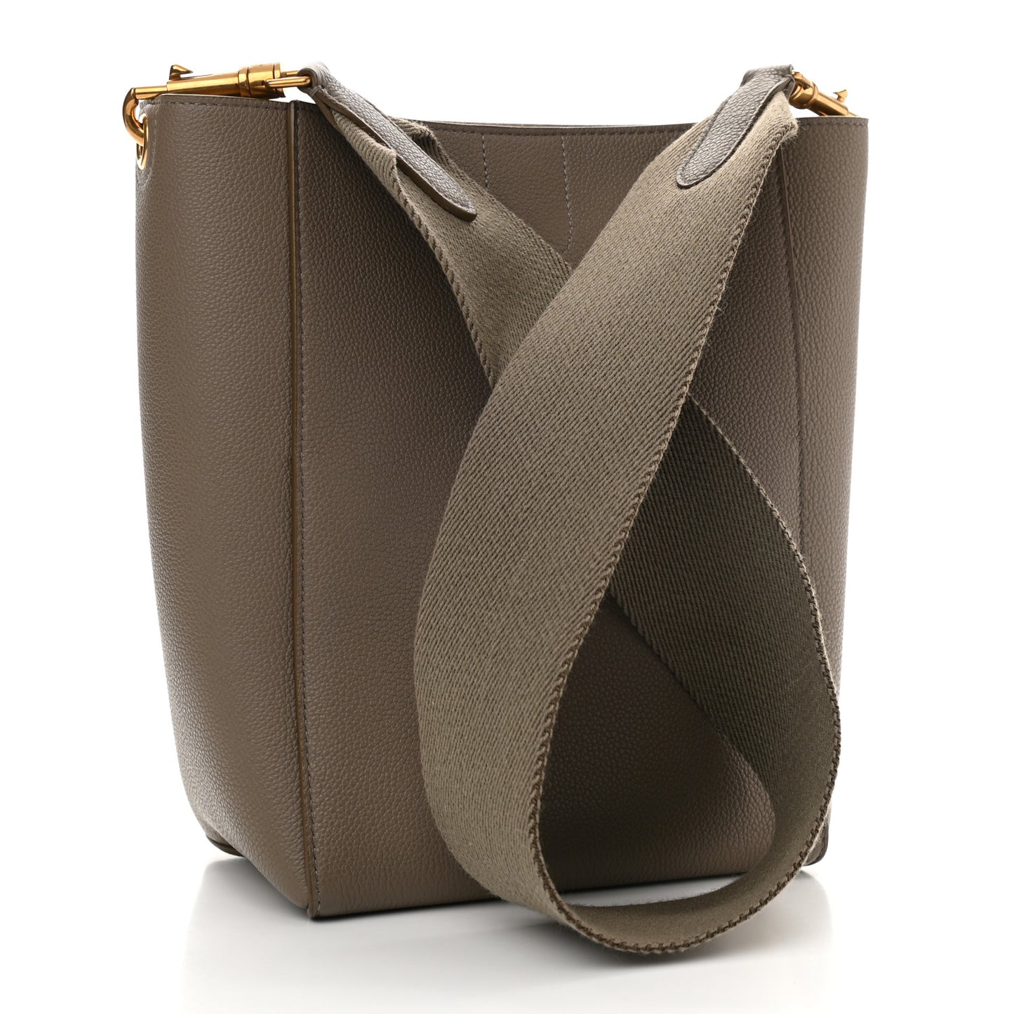 Soft Grained Calfskin Small Sangle Bucket Bag Taupe