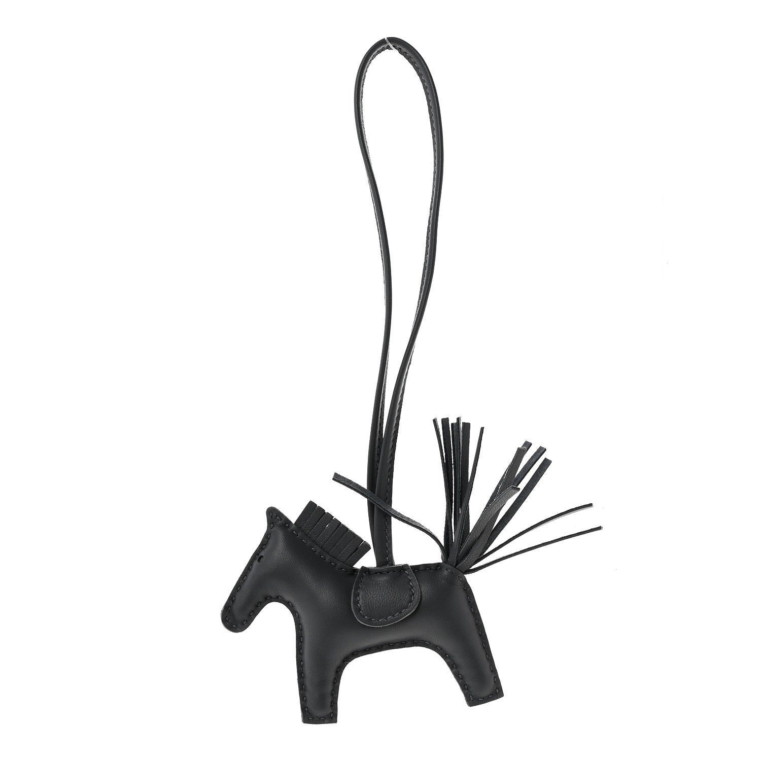 Hermes Milo Lambskin Grigri Rodeo Horse Bag Charm PM Ardoise 1 of 4