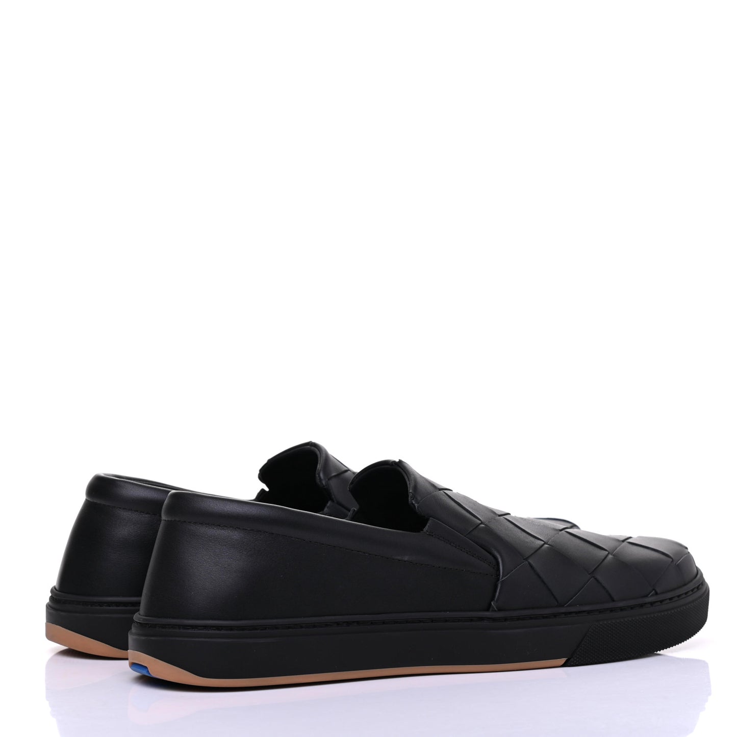 Nappa Intrecciato Slip On Sneakers 43 Black