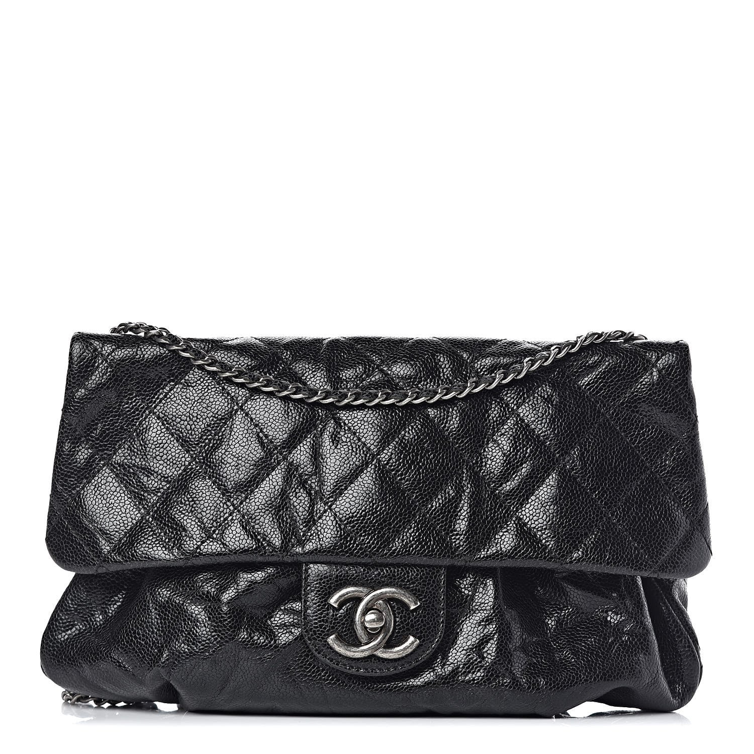 Chanel Caviar Quilted Medium Elastic Flap Black 1 of 9