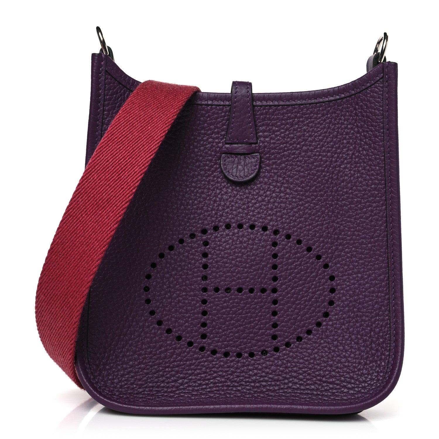Hermes Taurillon Clemence Amazone Evelyne TPM Cassis Rouge Grenat 1 of 10