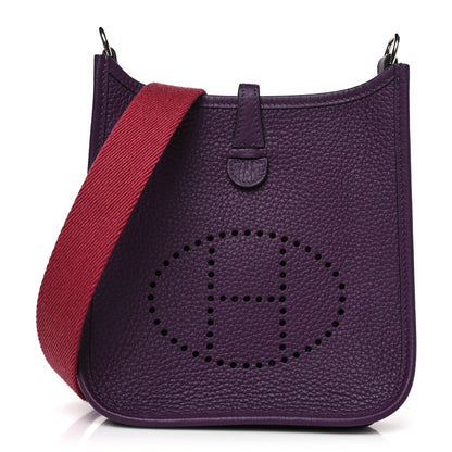 Hermes Taurillon Clemence Amazone Evelyne TPM Cassis Rouge Grenat 1 of 10