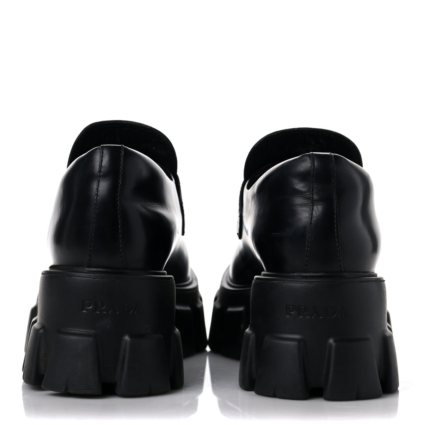 Spazzolato Rois Metal Triangle Logo Monolith 55mm Loafers 40 Black