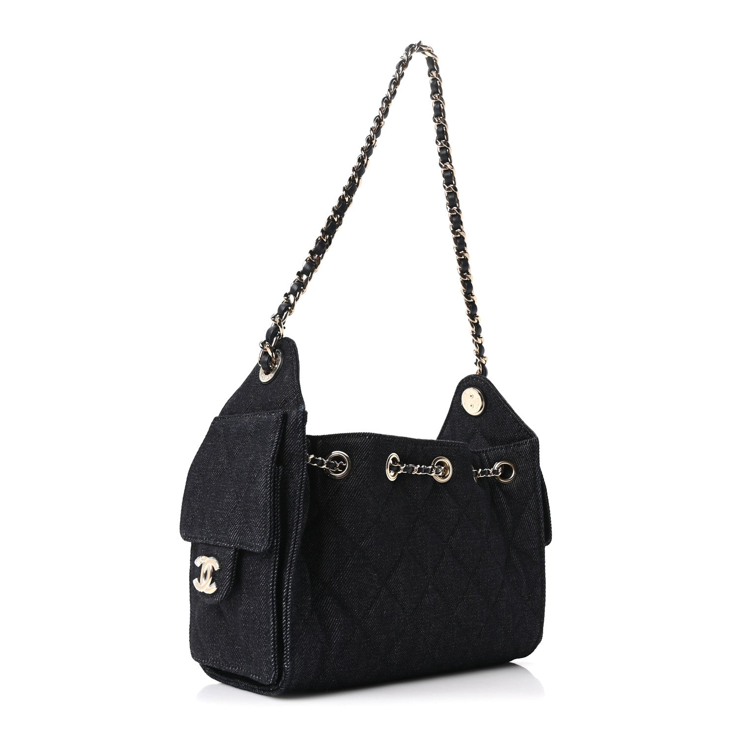 Chanel Denim Quilted Mini Chanel 25 Handbag Dark Blue 3 of 11