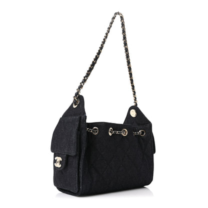 Chanel Denim Quilted Mini Chanel 25 Handbag Dark Blue 3 of 11