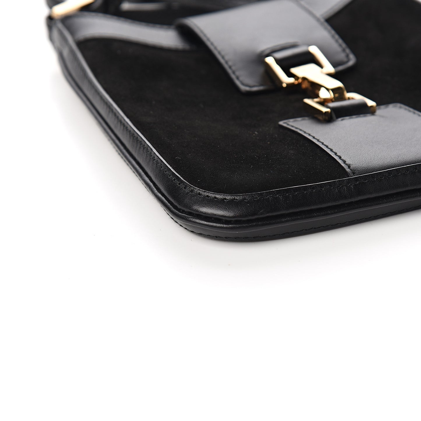 Suede Calfskin Crossbody Bag Black