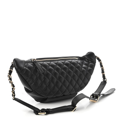 Chanel Lambskin Quilted Waist Bag Fanny Pack Black 3 of 11