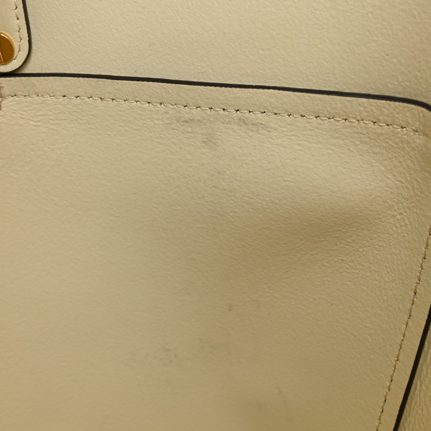 Smooth Grained Calfskin Small Aby Tote White