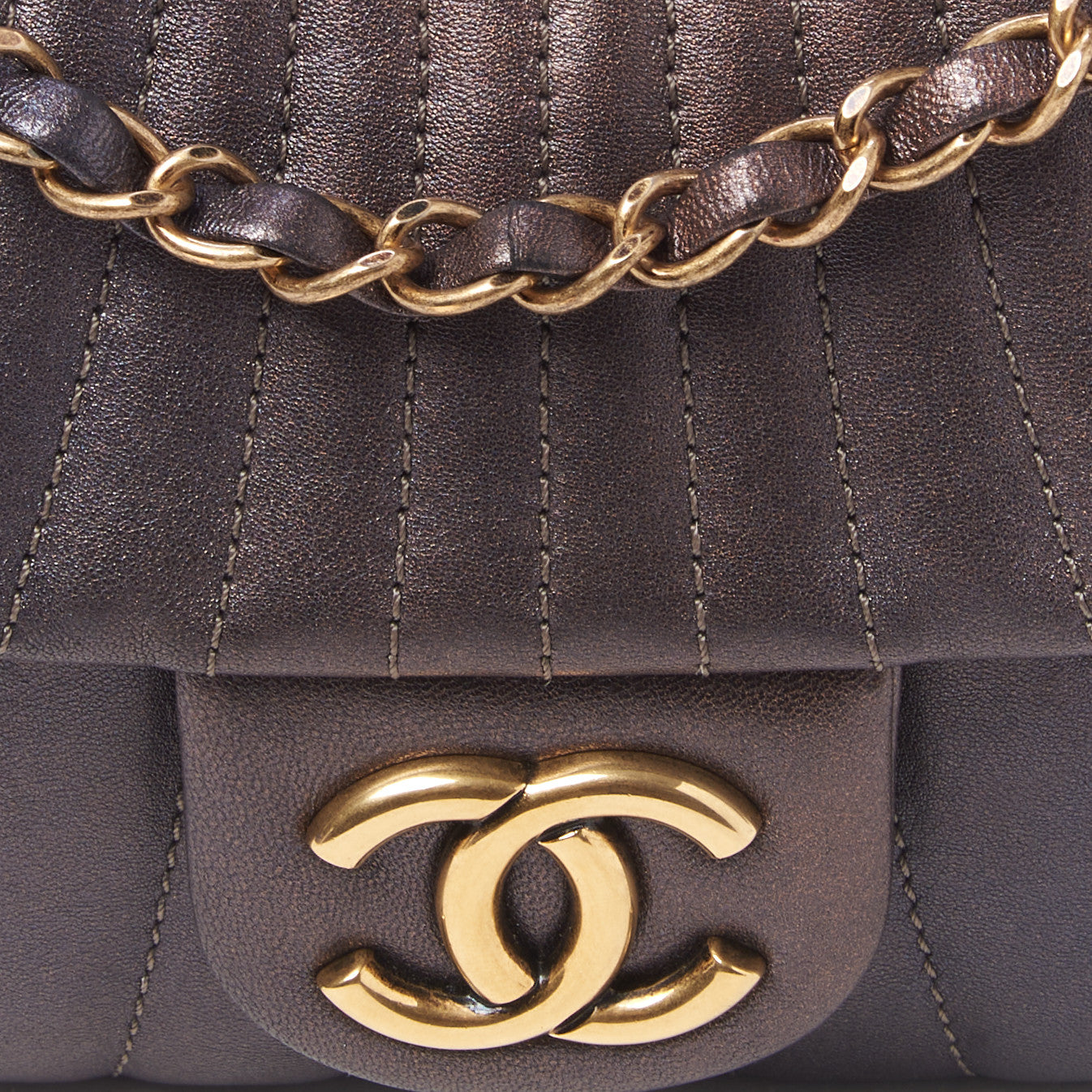 Chanel Metallic Calfskin Degrade East West Flap Bronze 8 of 10