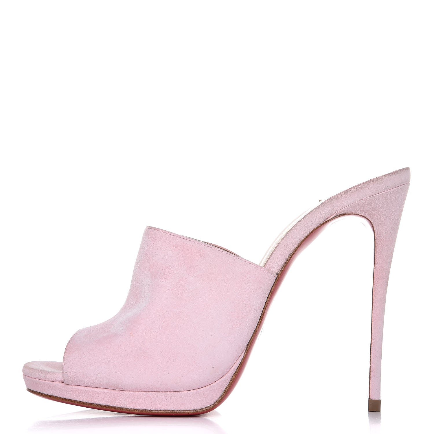 Christian Louboutin LOUBOUTIN Suede Submuline Fleur Paillette 120 Platform Slide Sandals 37 Pompadour 1 of 12