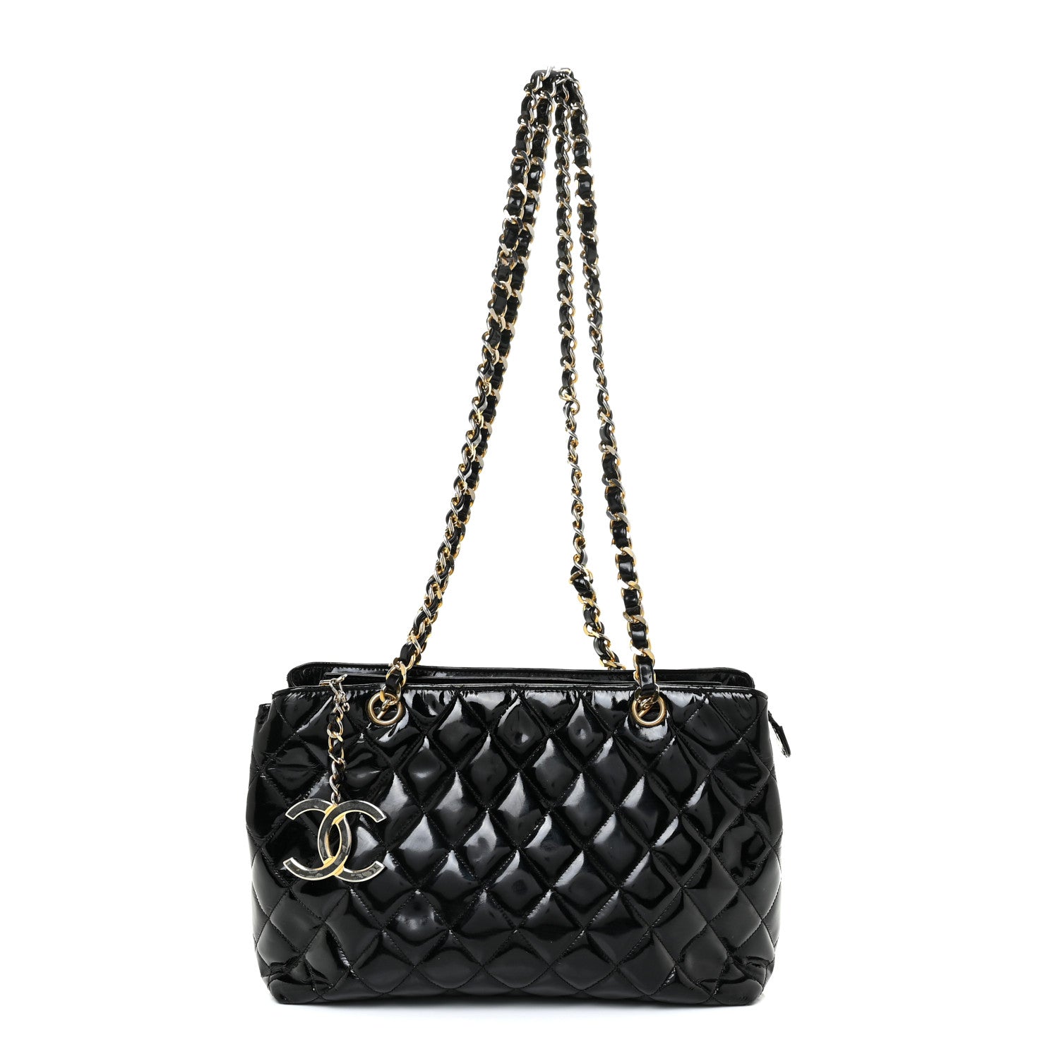 Chanel Patent Quilted Tote Black 1 of 21