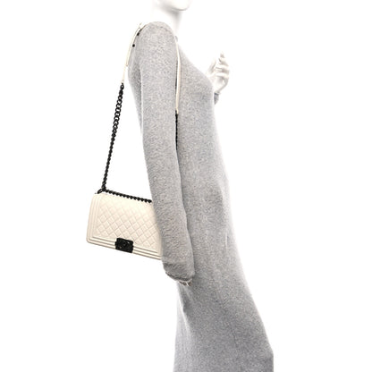 Chanel Calfskin Quilted Medium Boy Flap White 2 of 12