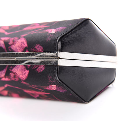 Alexander McQueen Silk Night Flowers Hexagon Skull Chain Clutch Multicolor Black 9 of 9