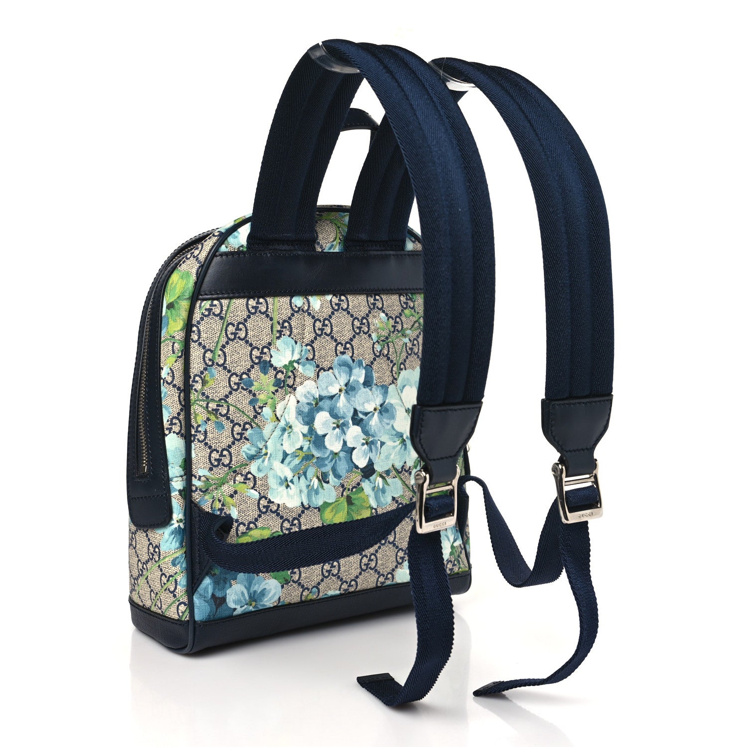 Gucci GG Supreme Monogram Blooms Small Day Backpack Blue 3 of 9