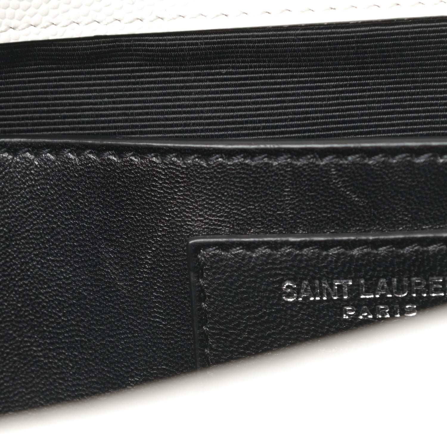 Saint Laurent Grain De Poudre Textured Mixed Matelasse Medium Triquilt Monogram Satchel Blanc Vintage 21 of 21