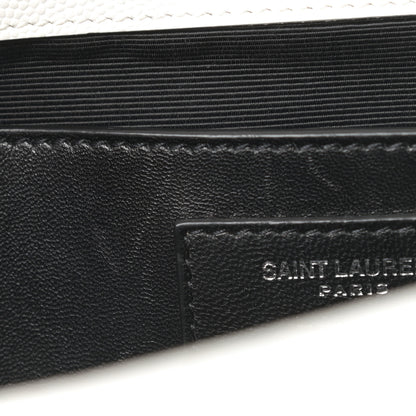 Saint Laurent Grain De Poudre Textured Mixed Matelasse Medium Triquilt Monogram Satchel Blanc Vintage 21 of 21