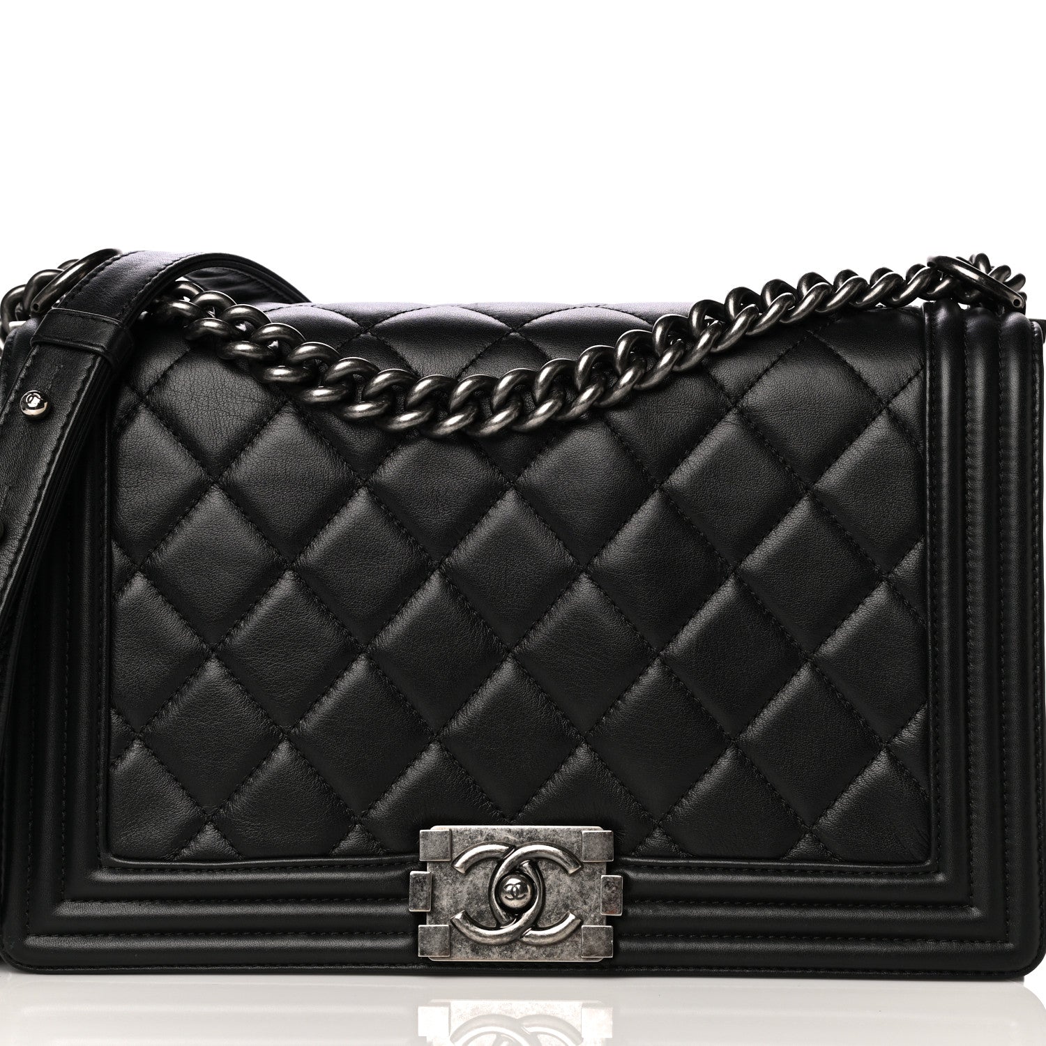 Chanel Calfskin Quilted New Medium Boy Flap Black 8 of 12