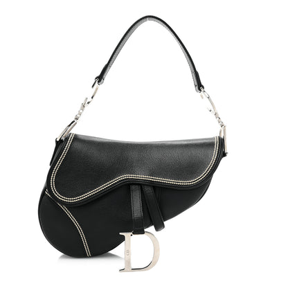 Christian Dior Shiny Goatskin Saddle Bag Black 1 of 9