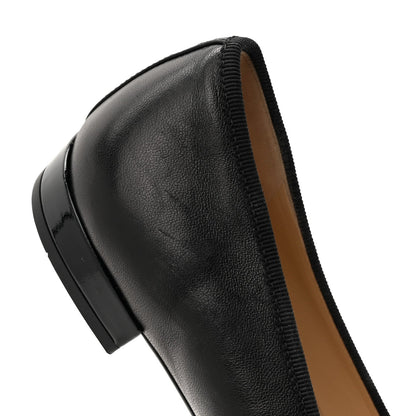 Prada Nappa Vernice Cap Toe Logo Bow Ballerina Flats 40 Black 4 of 5