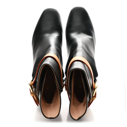 Louis Vuitton Calfskin Belted Parisienne Ankle Boots 41 Black 2 of 10