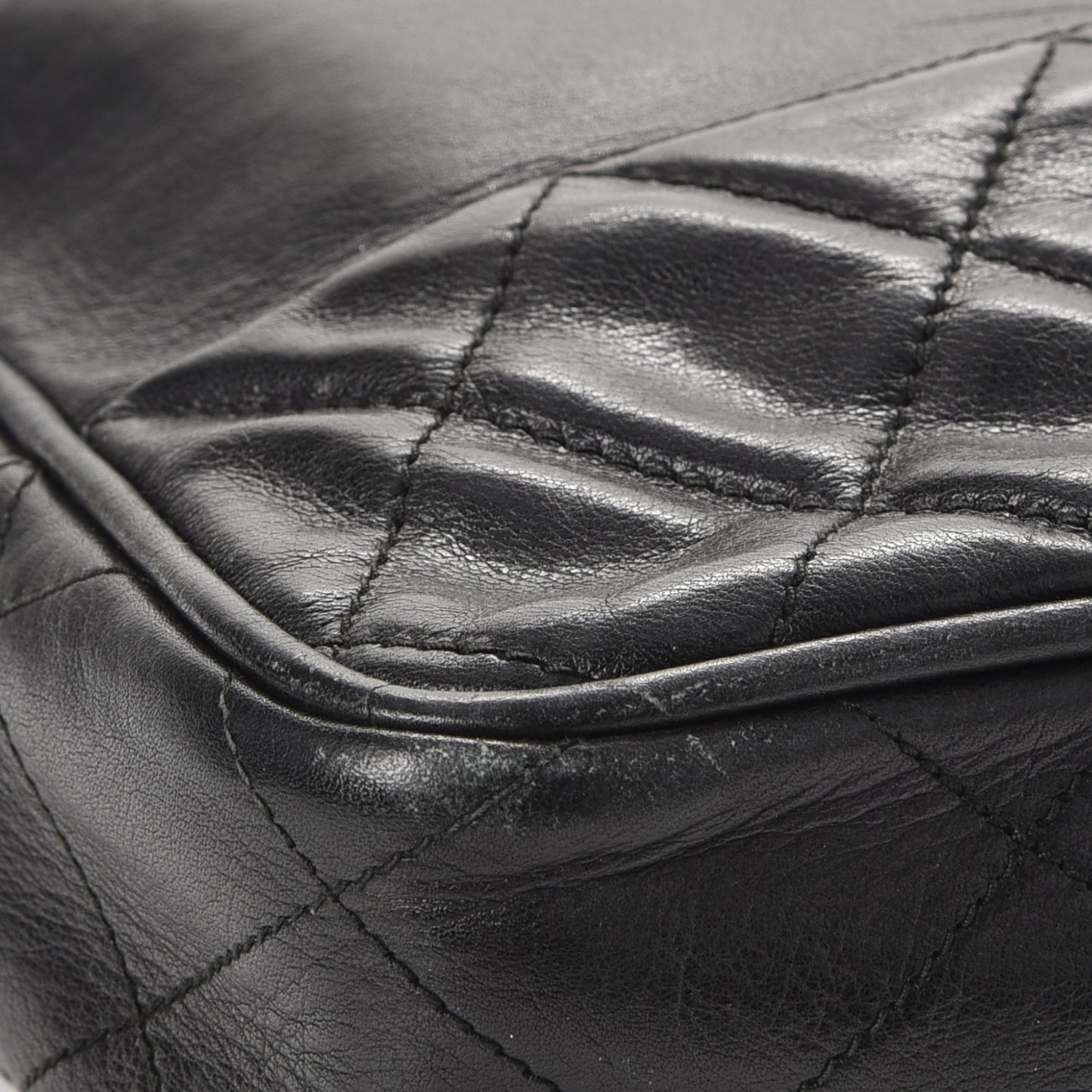 Lambskin Quilted Shoulder Bag Black