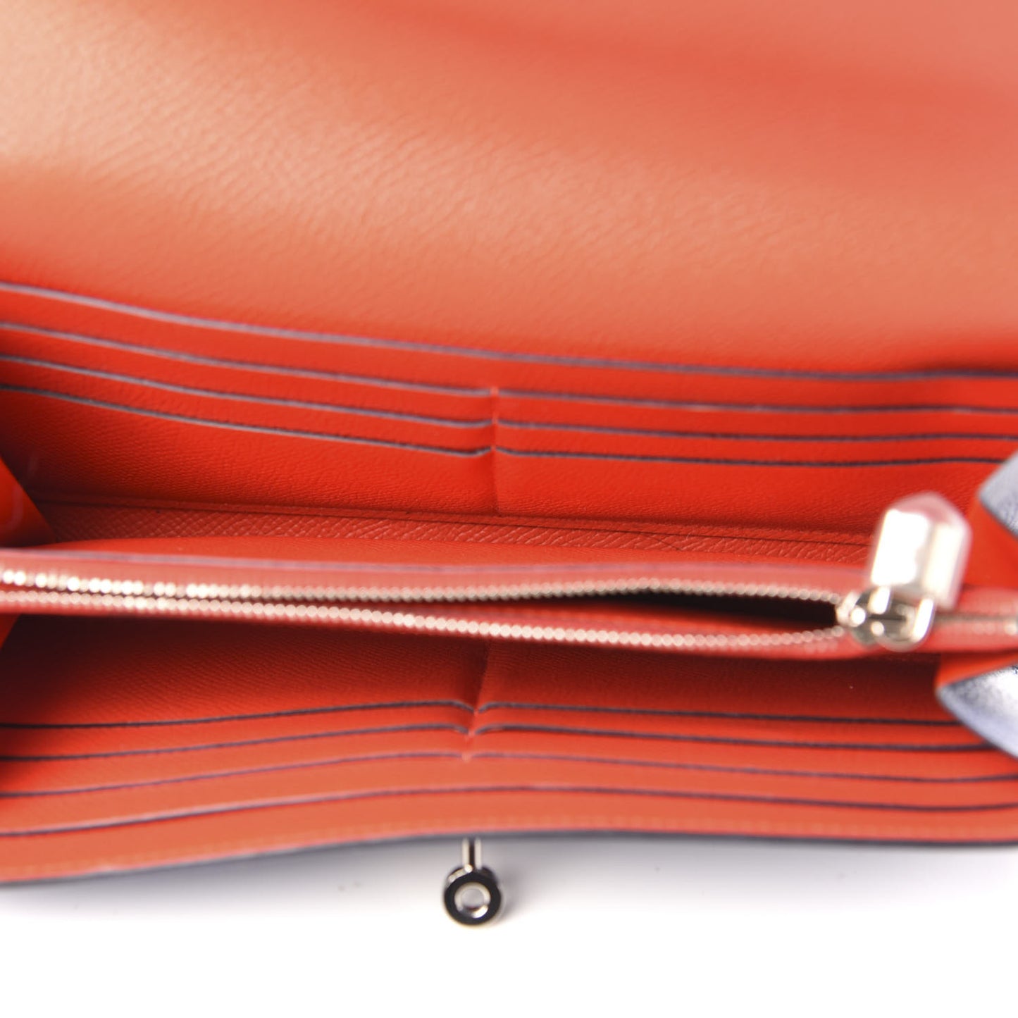 Epsom Kelly Longue Wallet Blue Brighton Capucine