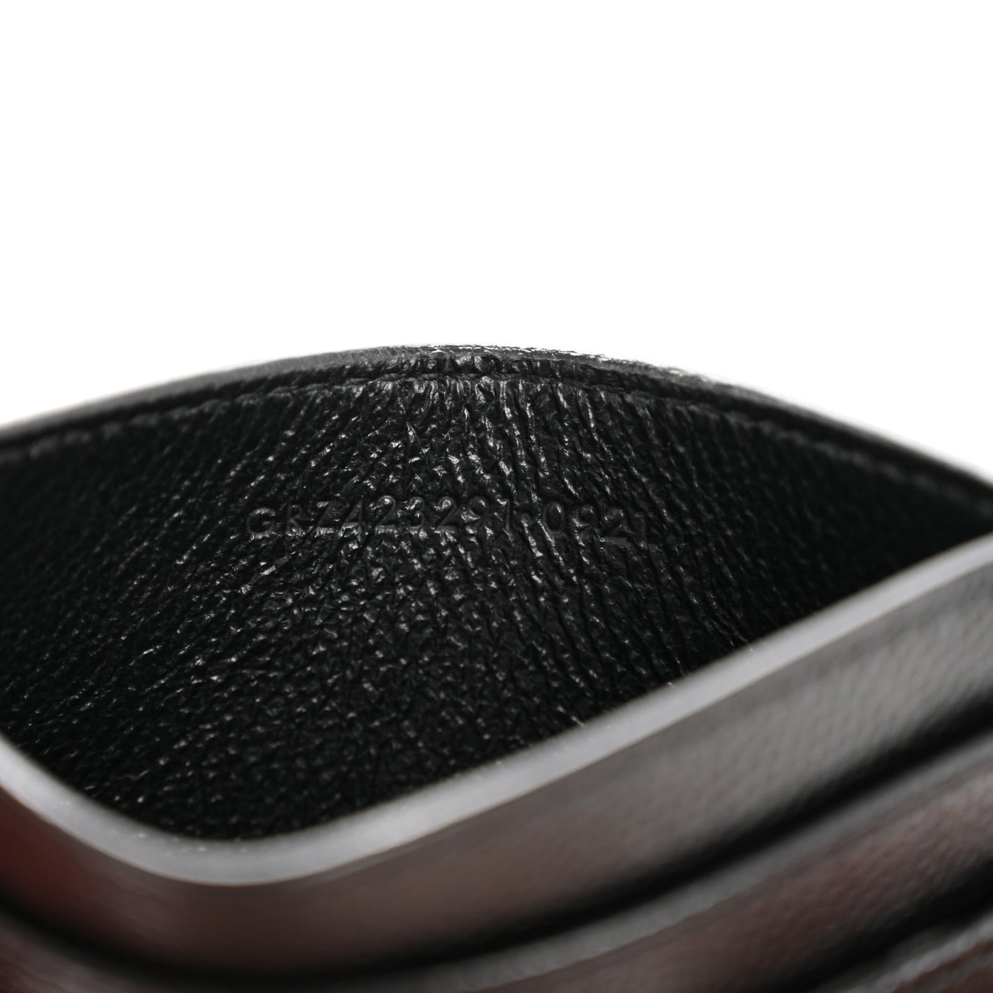 Grain De Poudre Matelasse Chevron Monogram Credit Card Case Black
