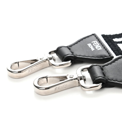 Fendi Canvas Calfskin FF 1974 Studded Strap You Black White 5 of 8