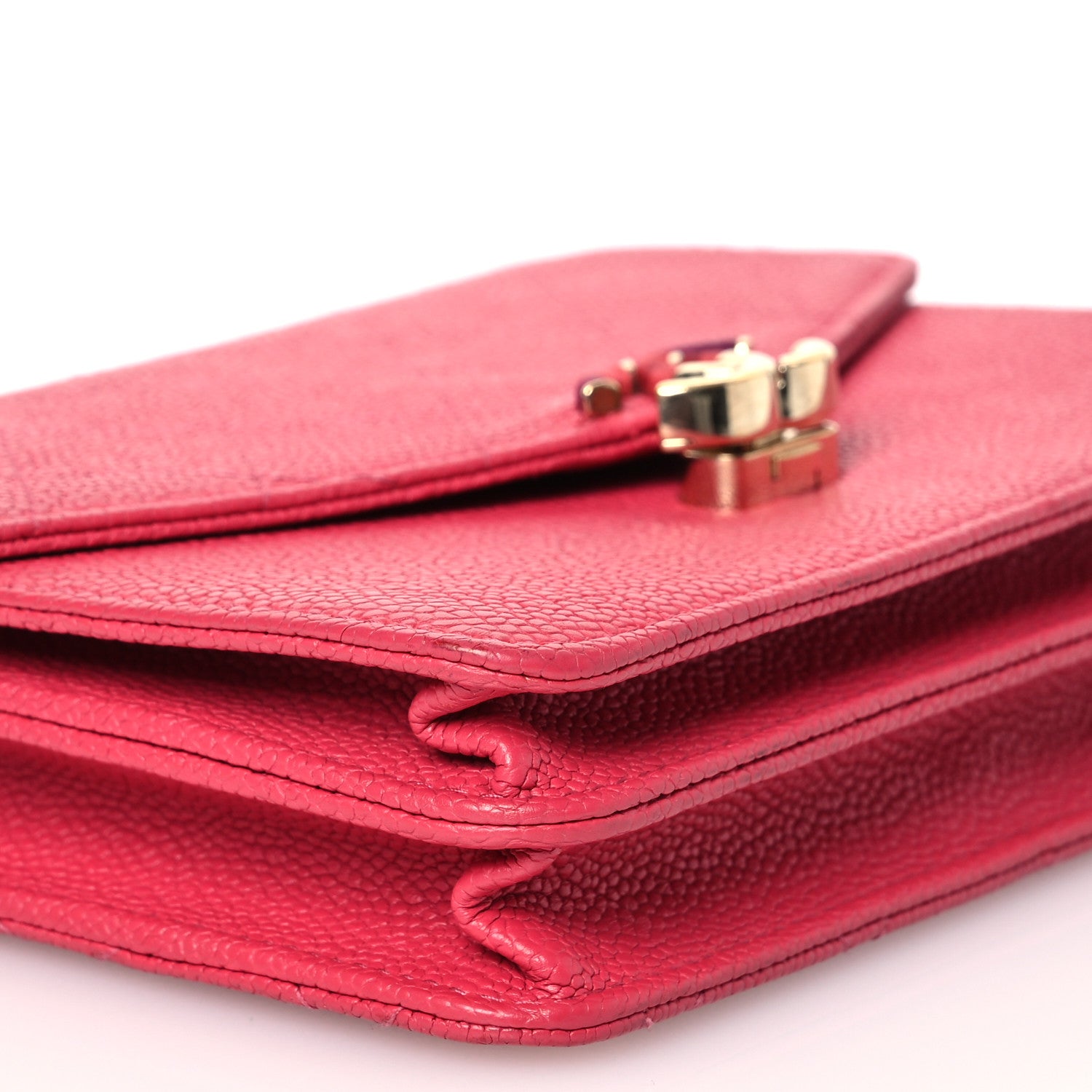 Chanel Grained Calfskin Quilted Cuba Square Wallet On Chain WOC Pink 11 of 15