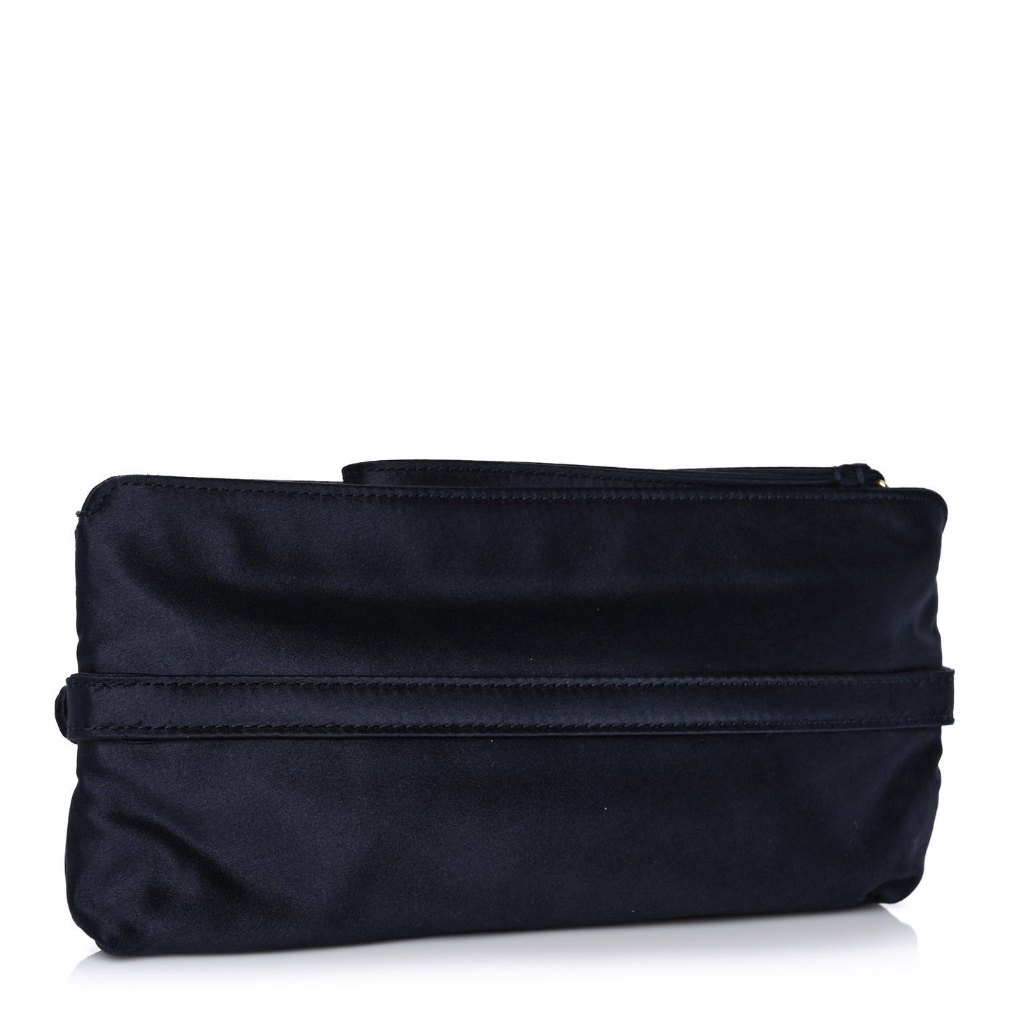 Satin Bow Clutch Blue